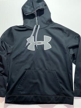 Men’s Under Armour Pullover Hoodie, Loose Fit, Size XL, Black